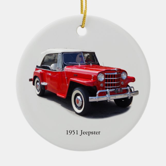 Cerâmica Ornamento de Jeepster de 1951 (Frente)