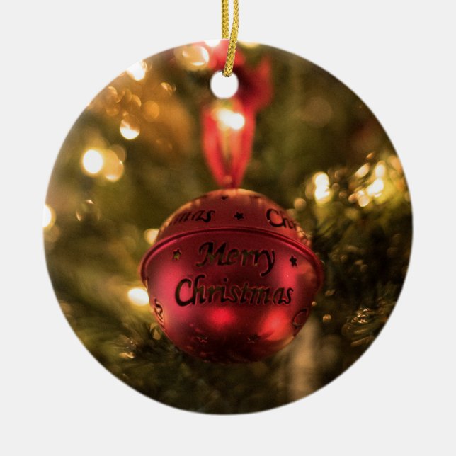 Cerâmica Ornamento de Jingle Bell (Frente)