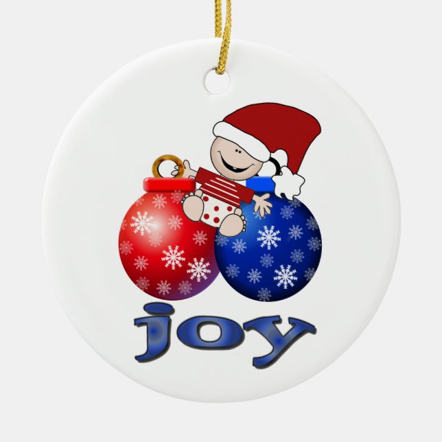 Cerâmica Ornamento de Joy Bebê Natal (Frente)