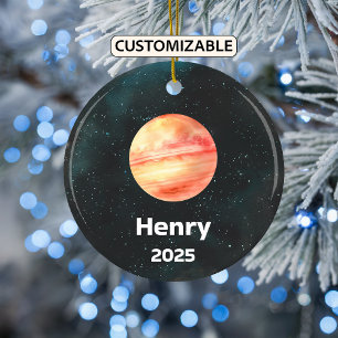 Cerâmica Ornamento de Júpiter Personalizado, Sistema Solar