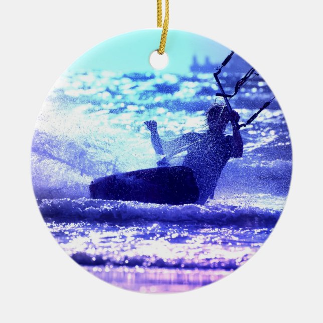 Cerâmica Ornamento de Kitesurfing (Frente)