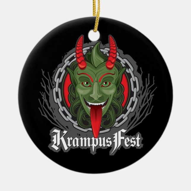 Cerâmica Ornamento de Krampus (Frente)