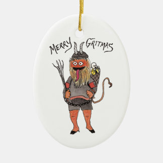 Cerâmica Ornamento de Krampus do hóquei
