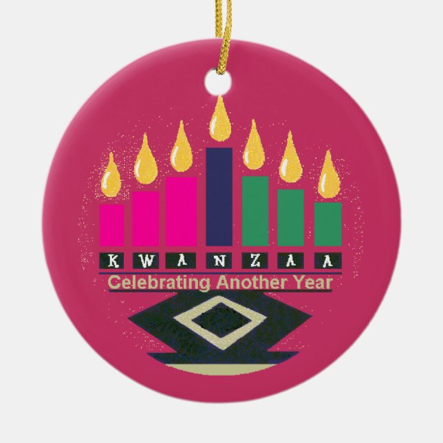 Cerâmica Ornamento de Kwanzaa (Frente)