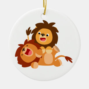 Cerâmica Ornamento de Leões de Cartoon Bastante Reproduzido