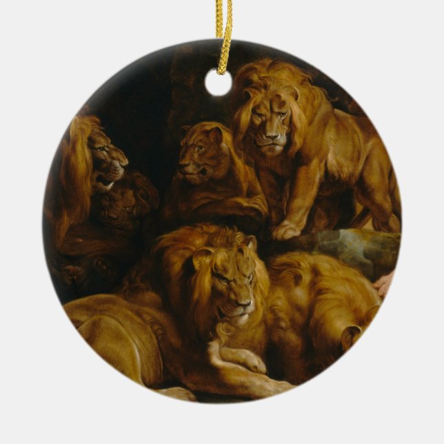 Cerâmica ornamento de Leões Den (Frente)
