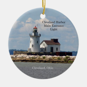 Cerâmica Ornamento de luz de entrada de Cleveland Harbor