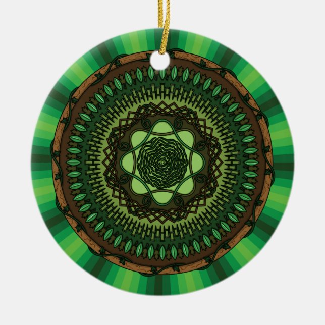 Cerâmica Ornamento de Mandala da Terra (Frente)
