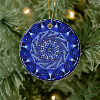 Cerâmica Ornamento de Mandala, Sapphire Mandala, setembro