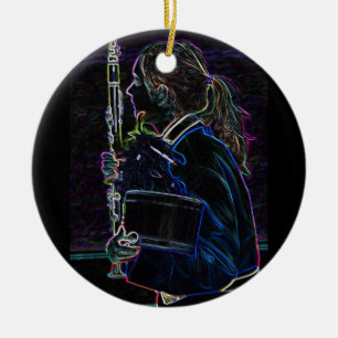 Cerâmica Ornamento de marcha do círculo do Clarinetist