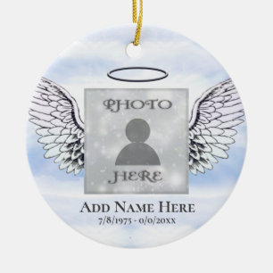 Cerâmica Ornamento de Memória de Anjo Fotográfico Persona