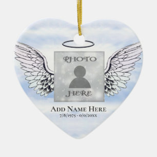 Cerâmica Ornamento de Memória de Anjo Fotográfico Persona