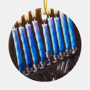 Cerâmica Ornamento de Menorah