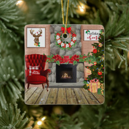 Cerâmica ornamento de metal de sala de Natal