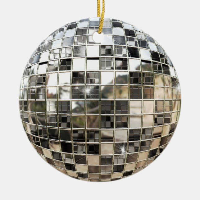 Cerâmica Ornamento de Mirrorball do disco (Frente)