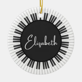 Cerâmica Ornamento de Música Piano Personalizável Personali