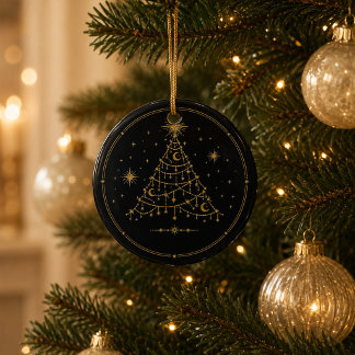 Cerâmica Ornamento de Natal Celestial Personalizado para a