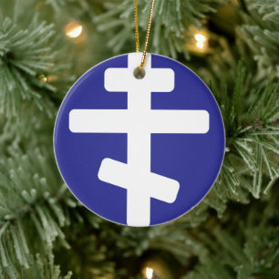 Cerâmica Ornamento de Natal Cruz Ortodoxa