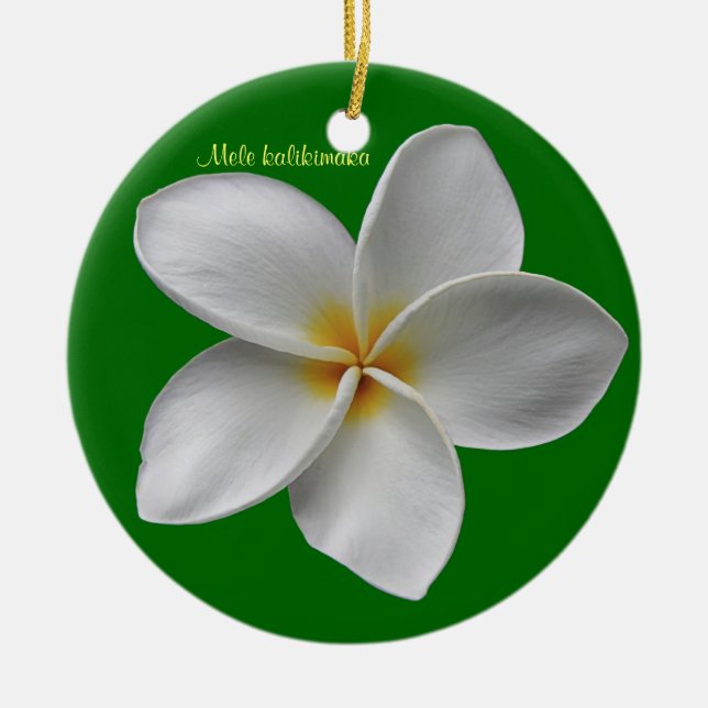 Cerâmica Ornamento de Natal da Plumeria (Frente)