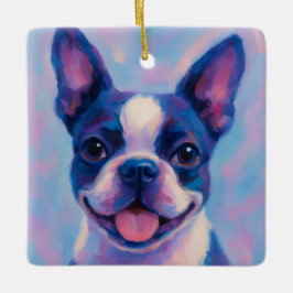 Cerâmica Ornamento de Natal de Boston Terrier - Nome de Nat