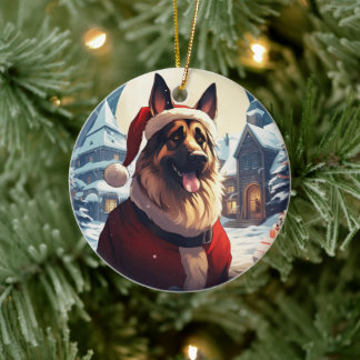 Cerâmica Ornamento de Natal de Estimação Pastor Alemão, Ama