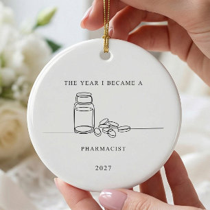 Cerâmica Ornamento de Natal de Formatura de Farmacêutico