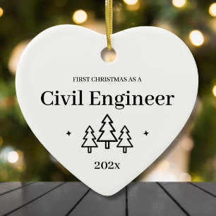 Cerâmica Ornamento de Natal de Formatura em Engenharia Civi