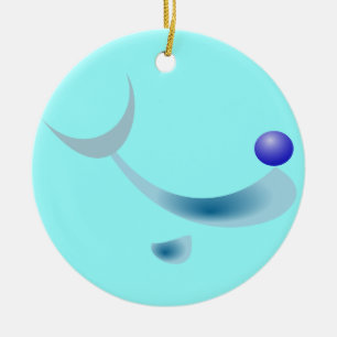 Cerâmica ornamento de Natal de golfinho estilizado