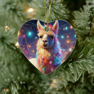 Cerâmica Ornamento de Natal de Llama, Presente de Pet Lover