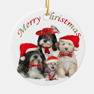 Cerâmica Ornamento de Natal do Tibetano Terrier