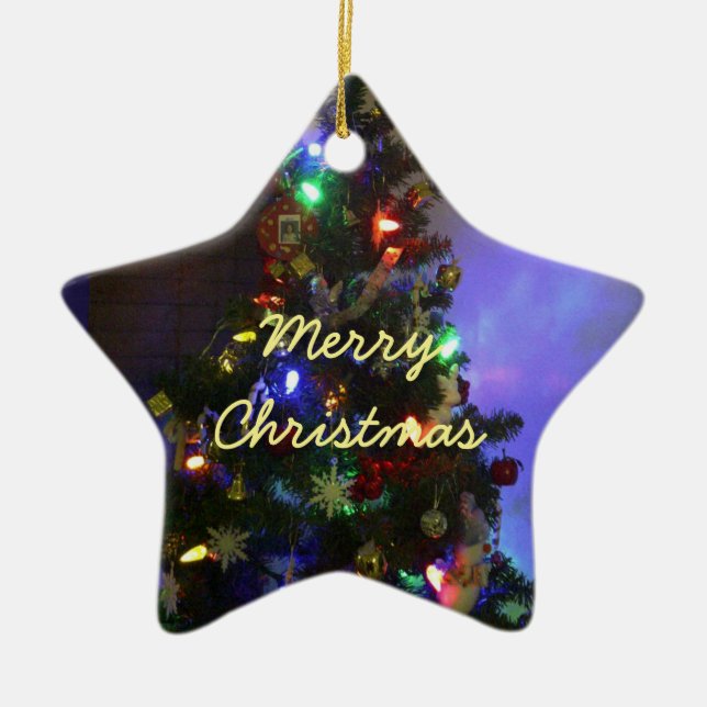 Cerâmica Ornamento de Natal e Ano Novo por RoseWrites (Frente)