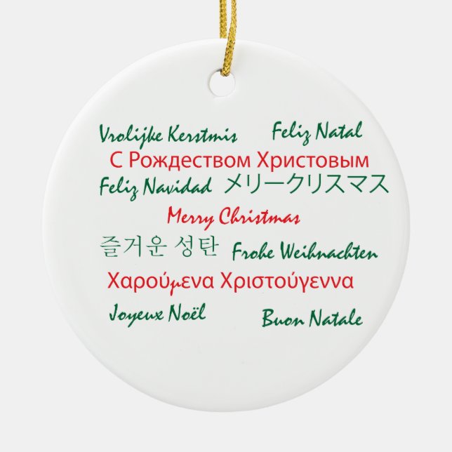 Cerâmica Ornamento de Natal Feliz (Frente)