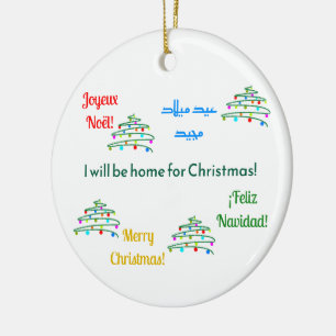 Cerâmica Ornamento de Natal Internacional Personalizado