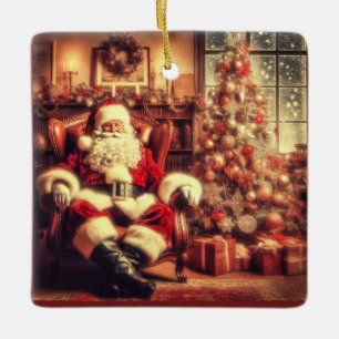 Cerâmica Ornamento de Natal Magic Vintage Santa Claus