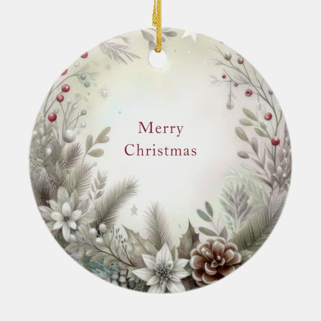 Cerâmica Ornamento de Natal no Natal (Traseira)