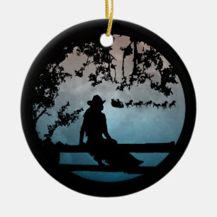 Cerâmica Ornamento de Natal para Cavalo Ocidental do País