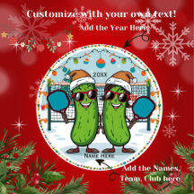 Ornamento de Natal Personalizado de Pickleball
