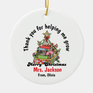 Cerâmica Ornamento de Natal Personalizado para Professor