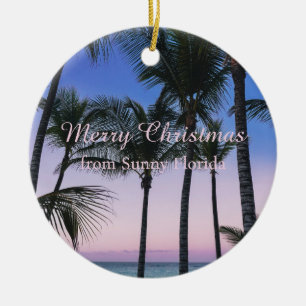 Cerâmica Ornamento de Natal Tropical Personalizado