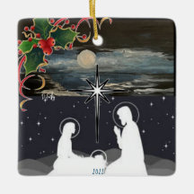 ornamento de Natividade da Lua Azul