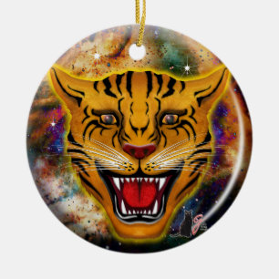 Cerâmica Ornamento de Nebulosa Snarling Tiger