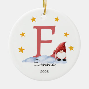 Cerâmica Ornamento de Nome de Carta Personalizado, Gnome
