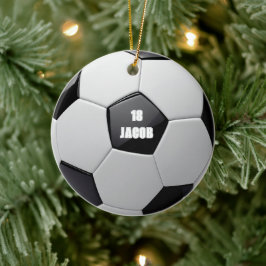 Cerâmica Ornamento de Nome Personalizado da Bola de Futebol