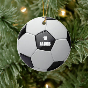 Cerâmica Ornamento de Nome Personalizado da Bola de Futebol
