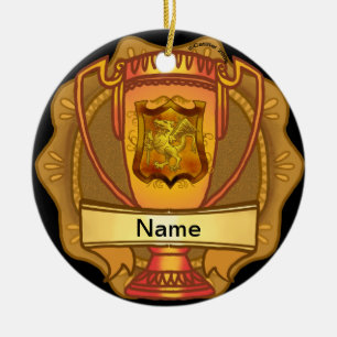 Cerâmica ornamento de nome personalizado do Trophy do ouro