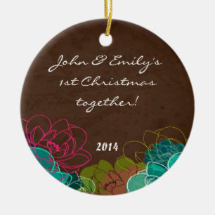 Cerâmica Ornamento de Nome Personalizado por Rosa Floral Ne