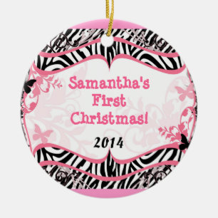 Cerâmica Ornamento de Nome Personalizado Zebra Borboleta Ro