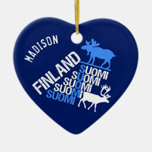 Cerâmica Ornamento de nomes personalizados de Moose & Reind
