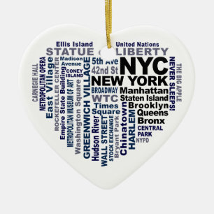 Cerâmica Ornamento de NYC - customizável