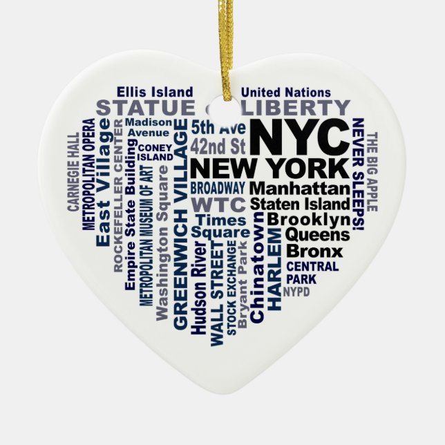 Cerâmica Ornamento de NYC - customizável (Frente)